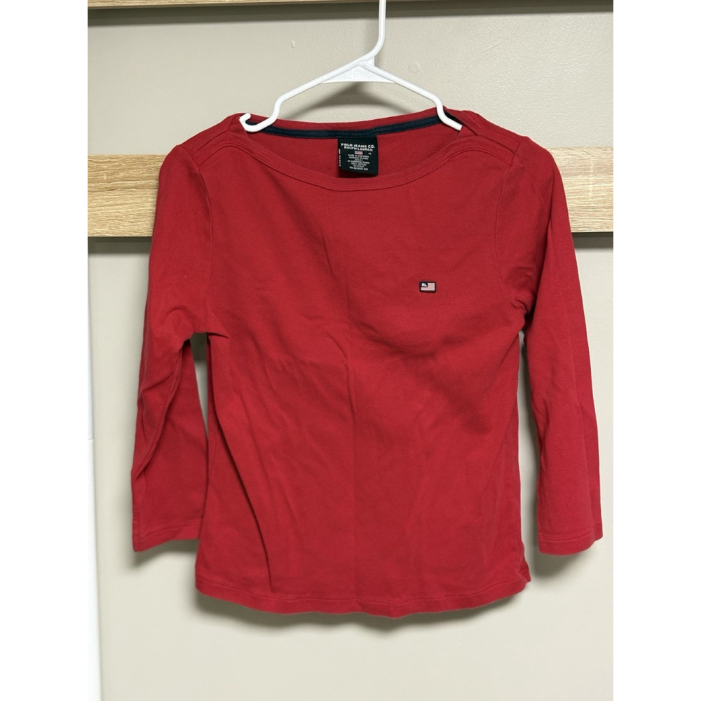 Ralph Lauren Polo Jeans Co. Red 3/4 Sleeve Tee Shirt Women’s M Y2K
